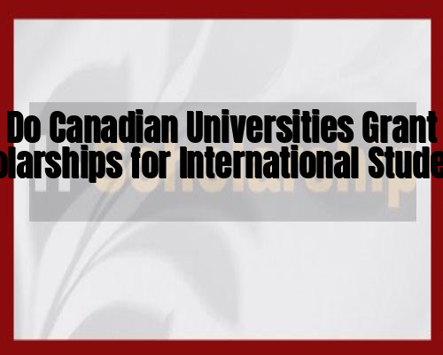 Do Canadian Universities Grant Scholarships for International Students_