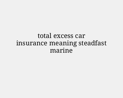 Total Excess Car Insurance Meaning (Steadfast Marine)